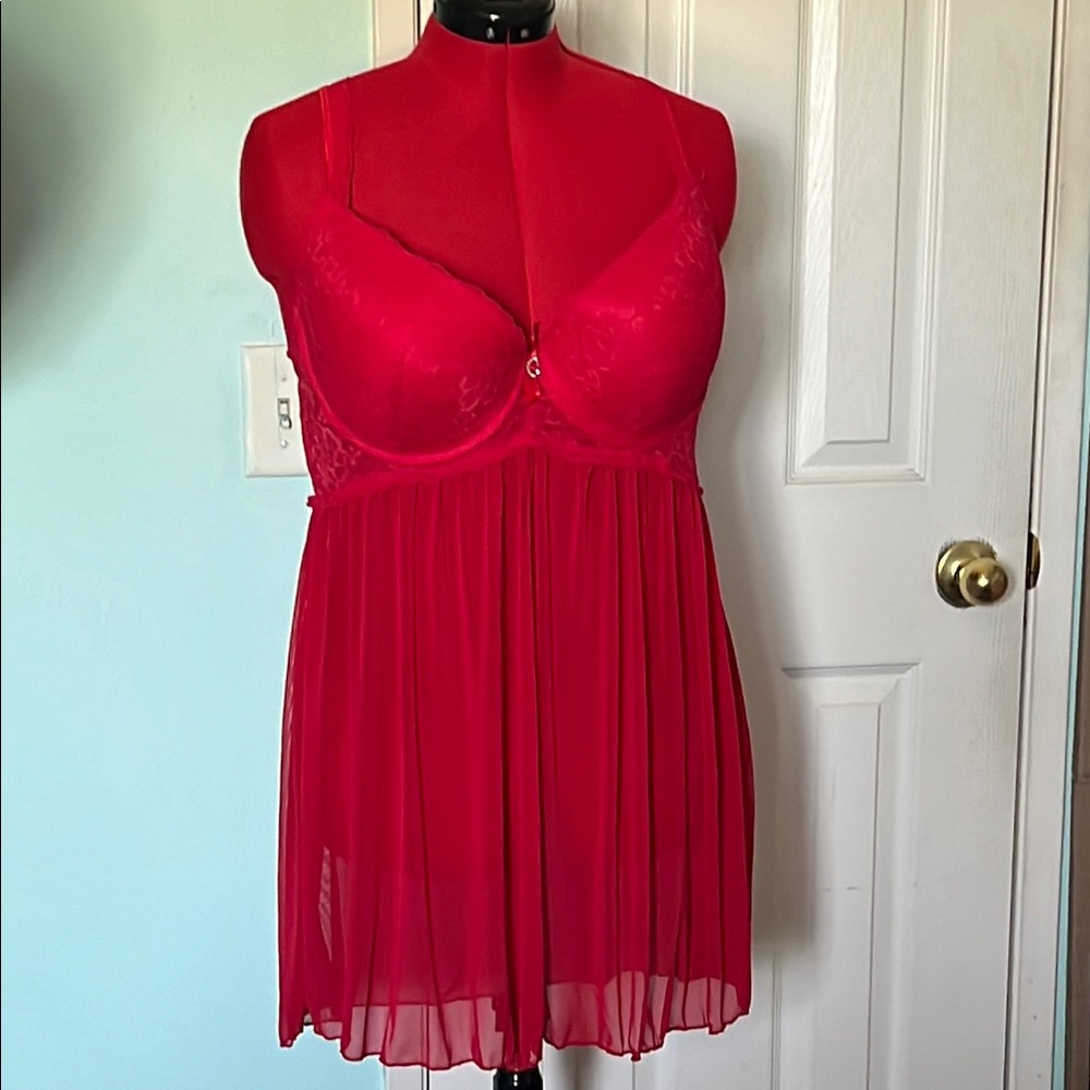 Red Lace Babydoll Top